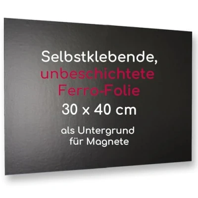 Afbeelding van Magstick® ferro zelfklevende folie, 30 x 40 cm, ijzerfolie, niet gecoat, doe het zelf, flexibele kleefbasis voor magneten, om te snijden en knutselen, I mag_230