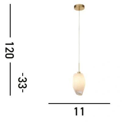 Afbeelding van Rocky hanglamp, 1 lamp, messingkleurig, staal, glas
