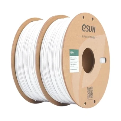 Afbeelding van eSUN ASA+ Filament 1,75 mm, weerbestendig, 1 kg per spoel, 2 rollen printmateriaal voor 3D printers, koud wit,