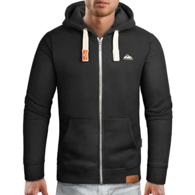 Afbeelding van Grin&amp;Bear GEC022 hoody voor heren, zwart.