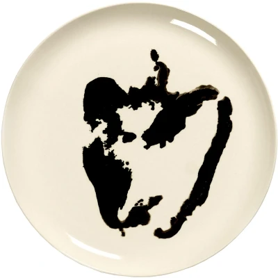 Afbeelding van Serax Ottolenghi White Pepper Black Feast Bord Rond 26,5 cm Steengoed L set van 2