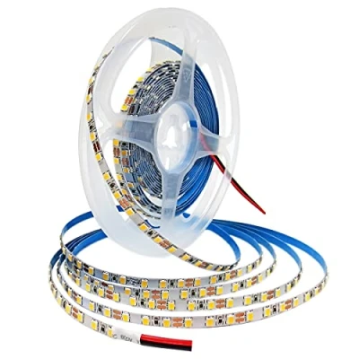 Afbeelding van Tesfish ledstrip, 12 V, 5 mm breed, 4000 K, m, natuurlijk wit, 2835, IP20, 120 leds/m, in totaal 600 leds, ledstrip voor slaapkamer, keukendecoratie