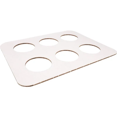 Afbeelding van Draagtray 6 gaats 280x220x golfkarton wit 50 stuks
