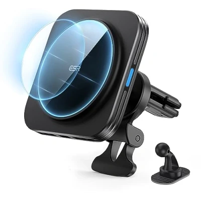Afbeelding van ESR HaloLock magnetische draadloze telefoonhouder autolader, compatibel met MagSafe autohouder, snellader en iphone 13/13 mini/12/12 Pro/12 mini/12 Pro Max (niet voor 13 pro)