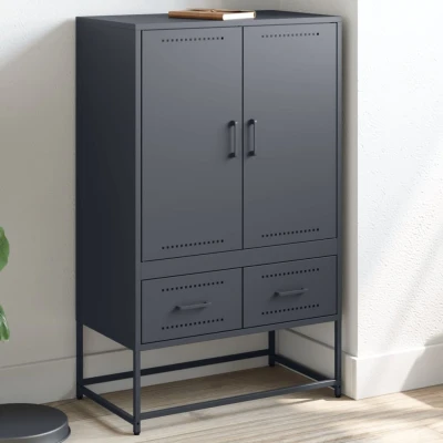 Afbeelding van Hoge kast 68x39x111,5 cm koudgewalst staal antracietkleurig