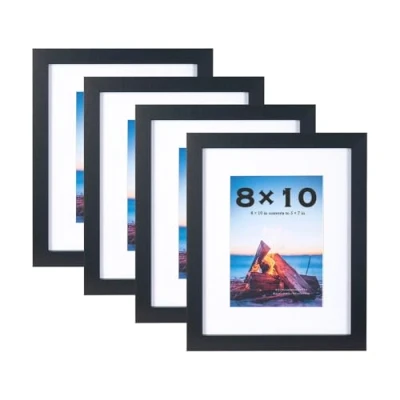 Afbeelding van Scholar Tree Set van 4 zwarte fotolijsten 25,4 x 20,3 cm, houten om neer te zetten en aan de muur bevestigen