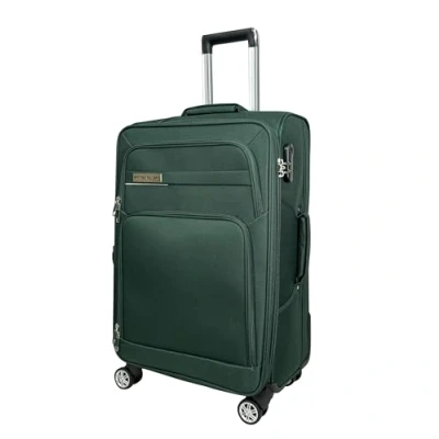 Afbeelding van MY TRAVEL BAG Valise à roulettes en tissu extensible avec jumelées (M/L/XL/XXL ou lot de 4) Bagages souples, vert émeraude, Handgepäck (55cm),