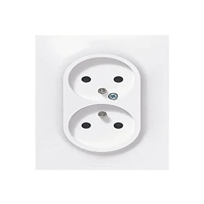 Afbeelding van LEGRAND Dubbel stopcontact 16 A met Neptunus aarde 2P+T klem /schroefbevestiging wit