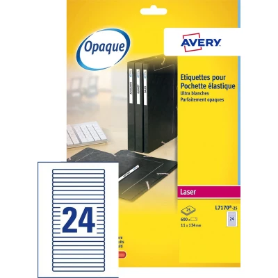 Afbeelding van Etiket Avery L7170 25 134x11mm wit 600stuks