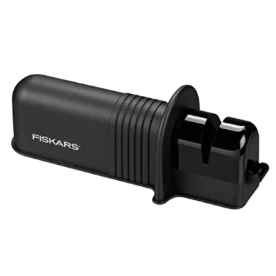 Afbeelding van Fiskars 1026797 Bijl en messenslijper, keramische slijpkop, glasvezelversterkte kunststof behuizing, zwart/oranje, robuust,