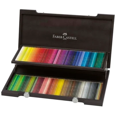 Image de FABER CASTELL crayons de couleur POLYCHROMOS, coffre 120 pour artistes, hexagonal, inéffaçable et resistan à l&#039;eau mine en pastel huile, très résistan