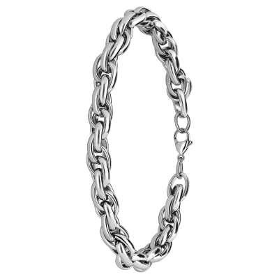 Afbeelding van Lucardi Armband silvercoloured, Heren, Maat: 19, Silver/coloured