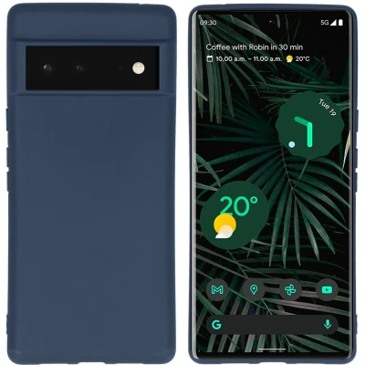 Afbeelding van iMoshion Hoesje Geschikt voor Google Pixel 6 Pro Siliconen Color Backcover Donkerblauw