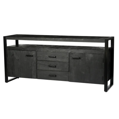 Afbeelding van Livingfurn Dressoir Norris 180 cm Mangohout / Gecoat Staal
