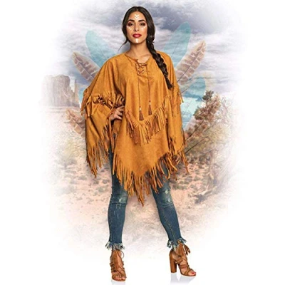 Afbeelding van Boland Poncho Bohemian (one size) Volwassenen Indiaan Cowboy