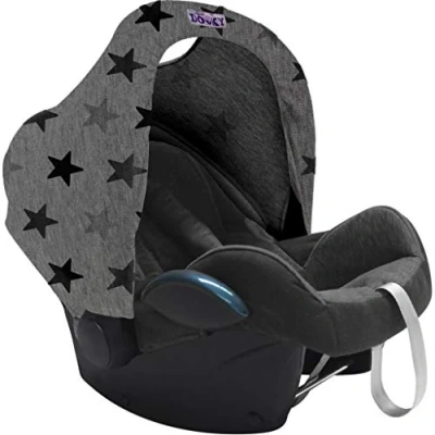 Afbeelding van Dooky Hoody Autostoel Zonnekap UV werend Grey Stars