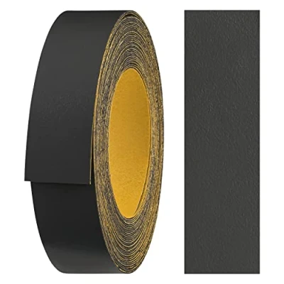Afbeelding van haggiy Melamine randenband, zelfklevend, 18 mm x 5 m, randband voor meubels, veilige grip zonder strijken, zijkant, fineer planken/houten panelen, antraciet