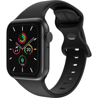 Afbeelding van imoshion Siliconen⁺ bandje voor de Apple Watch Series 1 t/m 10 / SE Ultra (2) (44/45/46/49 mm) Zwart Maat M/L