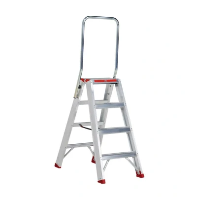 Afbeelding van Altrex dubbele trapladder Sierra 2x4 treden met steunbeugel