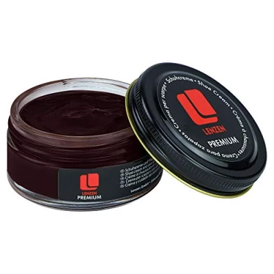 Afbeelding van Lenzen Premium schoencrème, voedende crème voor glad en generfd leer, Donkerbruin