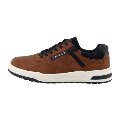 Afbeelding van TOM Tailor Sneakers laag, Heren, Maat: 42, Cognac Hoogwaardig imitatieleer