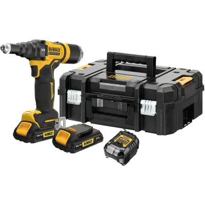 Afbeelding van DEWALT DCF403D2GT QW 18V XR accu blindklinknageltang 4,8mm in TSTAK koffer (2x G klasse + lader)