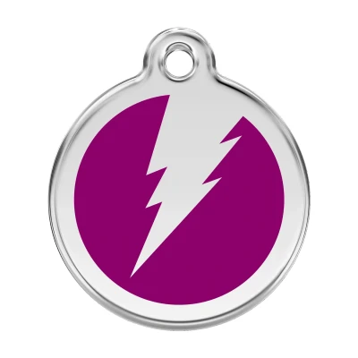 Afbeelding van Flash Purple roestvrijstalen hondenpenning large/groot dia. 3,8 cm RedDingo