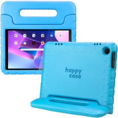Afbeelding van HappyCase Kinder Tablethoes Geschikt voor Lenovo Tab M10 Gen 3 (10.1) Kindvriendelijke Hoes Beschemhoes Kinderhoes met Handvat en Standaard Blauw