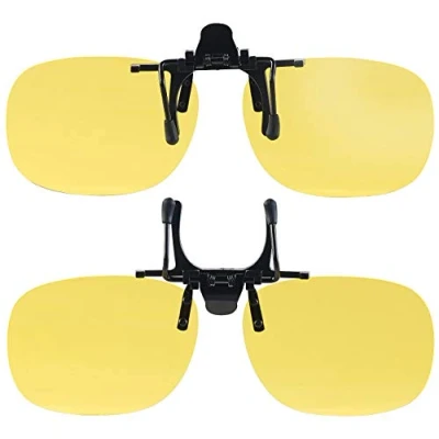 Afbeelding van 2 x clip overbril voor nachtritten, rond [Pearl]