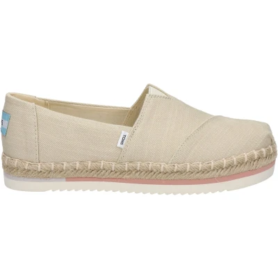 Afbeelding van Toms Alpargata Platform Rope Espadrilles Dames Beige Maat 38,5