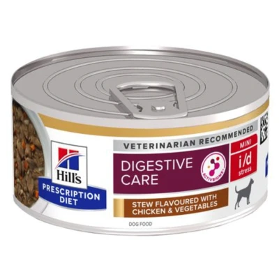 Afbeelding van Hill&#039;s Prescription Diet I/D Digestive Care Mini Stress Stoofpotje Blik Hondenvoer Kip Groente 156 g