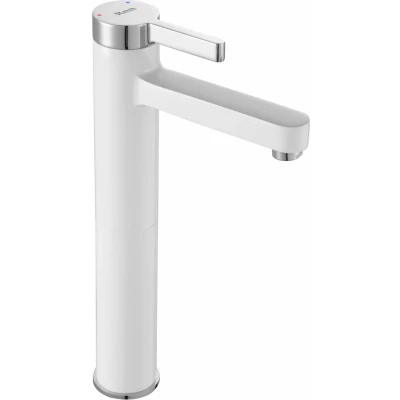 Afbeelding van REA Polo Wastafelkraan/ Mengkraan Opbouw Hoog Model Glans Wit/Chroom