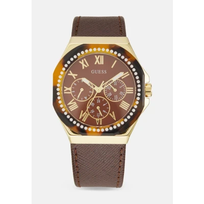 Afbeelding van Guess Glaze Chronograaf, Dames, Maat: One Size, Brown