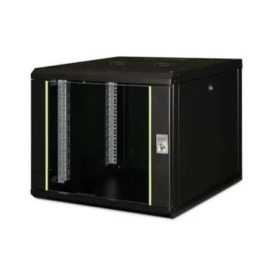 Afbeelding van Digitus DN 19 09U 6/6 SW 19inch wandkast (b x h d) 600 509 mm 9 HE Zwart, Zwart (RAL 9005)