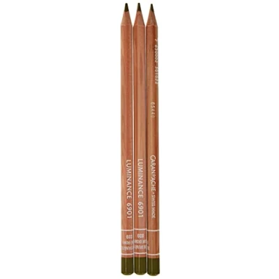 Afbeelding van Caran D&#039;ache Luminance Colour Pencil Artist 6901.039 kleurpotloden, olijfbruin, 3 stuks