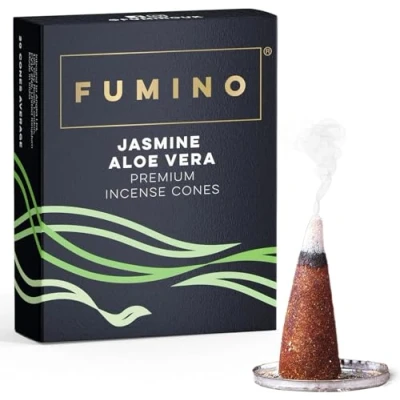 Afbeelding van Fumino® Jasmijn Aloë Vera Fresh 20 stuks wierookkegels per doos Masala Agarbatti Joss geur voor ontspanning en meditatie, woondecoratie