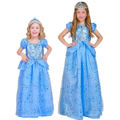 Afbeelding van Widmann Elfen Feeen &amp; Fantasy Kostuum Prinses Fee Blauw Blue Fairy Meisje Maat 116 Carnavalskleding Verkleedkleding