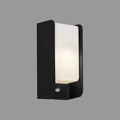 Afbeelding van BRILONER Verlichting LED buitenlamp met bewegingsmelder, schemeringssensor, IP44, 1 x E27, max. 12 W, wit/zwart, 255 120 100 mm (L B H)