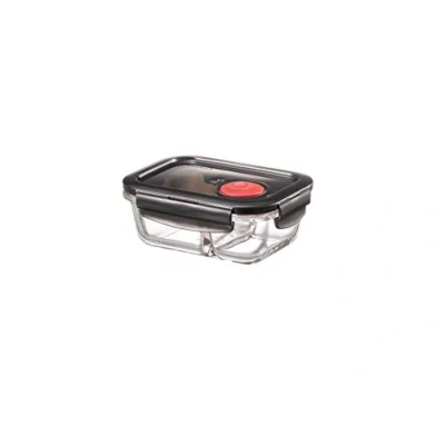 Afbeelding van Lock &amp; Rechthoekige glazen voorraaddozen met deksel en inzetstuk voor oven, magnetron vriezer, 320 ml