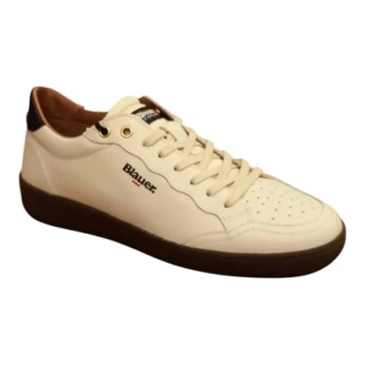 Afbeelding van Blauer MURRAY01 Sneakers laag, Heren, Maat: 41, White/black Leer en imitatieleer