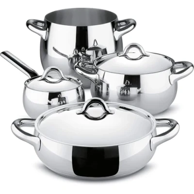 Afbeelding van Alessi SG100S7 Mami pannenset, roestvrij staal, 38 x 46 40 cm