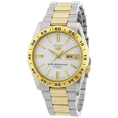 Afbeelding van Seiko Dameshorloge automatisch roestvrij staal met roestvrijstalen band, zilver goud, Medium, 5 EU