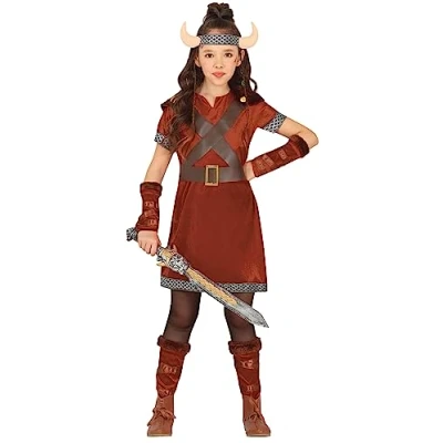 Afbeelding van Guirca Piraat &amp; Viking Kostuum Strijder Van Het Hoge Noorden Kind Bruin 10 12 jaar Carnavalskleding Verkleedkleding