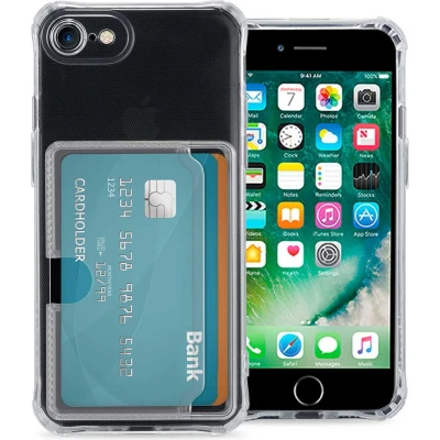 Afbeelding van imoshion Softcase Backcover met pasjeshouder voor de Apple iPhone SE (2022 / 2020) 8 7 Transparant