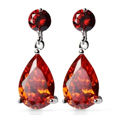 Afbeelding van Crystalline Azuria Oorbellen in druppelvorm, 18 karaat witgoud verguld met zirkonia kristal sieraden, voor dames en meisjes,