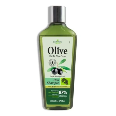 Afbeelding van Herbolive Shampoo Olijfolie &amp; Aloe Vera Droog en Beschadigd Haar 200 ml
