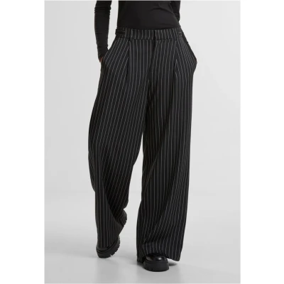 Afbeelding van Urban Classics Stripe WIDE LEG Broek, Dames, Maat: Medium, Darkgrey white