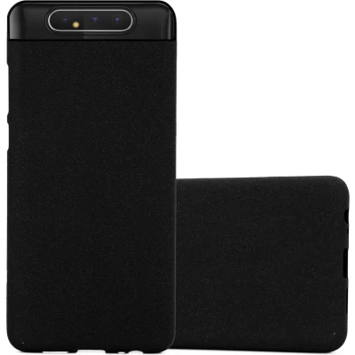 Afbeelding van Cadorabo Hoesje geschikt voor Samsung Galaxy A80 / A90 4G in FROST ZWART Beschermhoes gemaakt van flexibel TPU silicone Case Cover