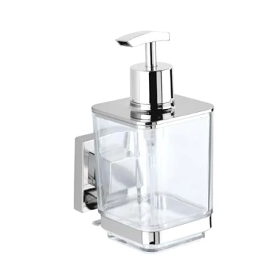 Afbeelding van WENKO Vacuum Loc® roestvrijstalen zeepdispenser Quadro Inhoud: 0.34 l, Roestvrijstaal, 7.5 x 16 10 cm, Glans