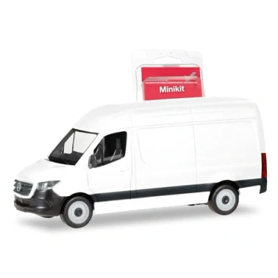 Afbeelding van Herpa Modelbouwset MiniKit Mercedes Benz Sprinter &#039;18 Hoog dak bestelwagen, wit, miniatuur in schaal 1:87, verzamelstuk, modelbouwset, kunststof